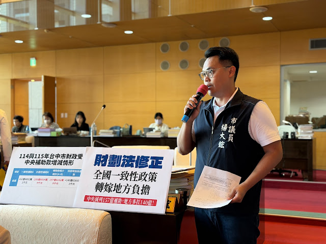中央請客、地方買單？財劃法修法後台中財政反虧損，議員批「劫貧濟富」